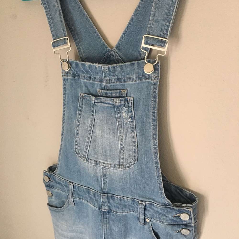 NWOT Distressed Denim Overalls